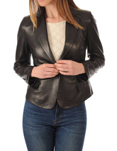 Women Genuine Leather Blazer Coat WB 40 SkinOutfit
